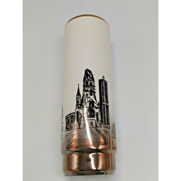 Vintage Royal Bavaria Hand Painted Lusterwate Vase 7 1/2" Tall x 2 1/2" Diameter - Picture 5 of 6